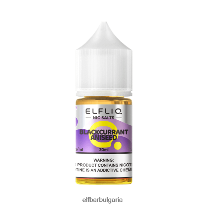 ELFBAR ELFLIQ Nic Salt 30ml Анасон на чернокожи касис 8P06J89 Elf Bar Vape Flavors