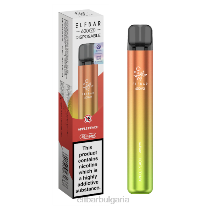 TN6211 elfbar 600v2 вейп за еднократна употреба - 20 mg ябълка праскова електронни цигари