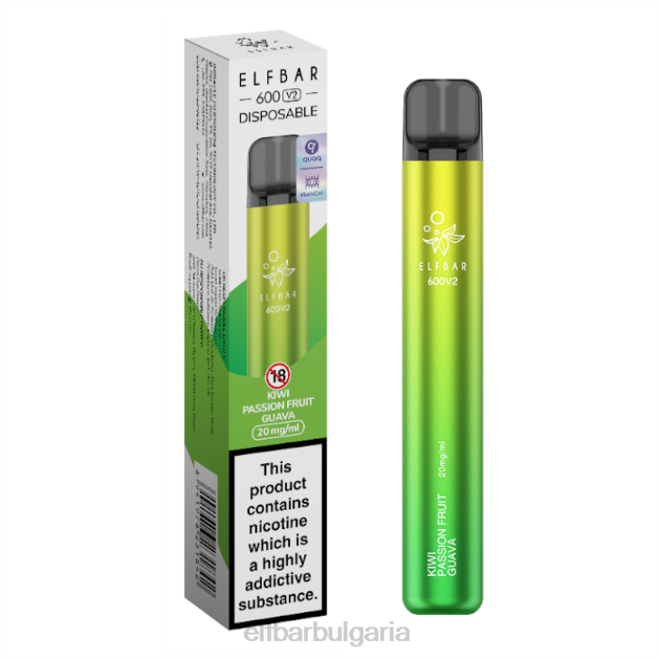 TN6212 elfbar 600v2 вейп за еднократна употреба - 20 mg киви маракуя гуава електронни цигари