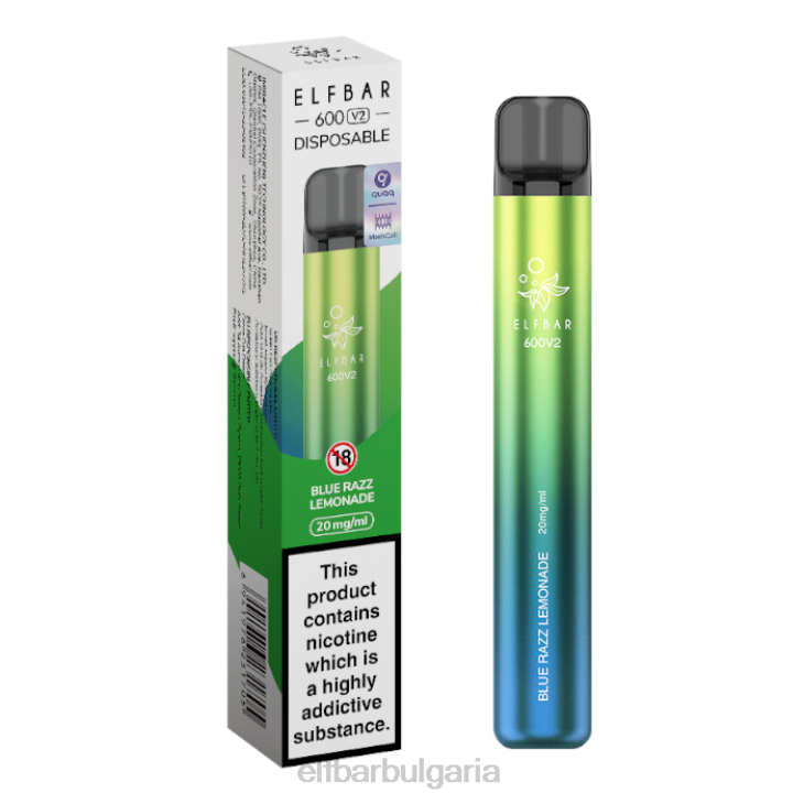 TN6213 elfbar 600v2 вейп за еднократна употреба - 20 mg синя раз лимонада електронни цигари