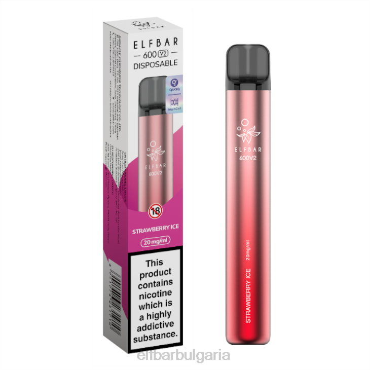 TN6214 elfbar 600v2 вейп за еднократна употреба - 20 mg ягодов лед електронни цигари